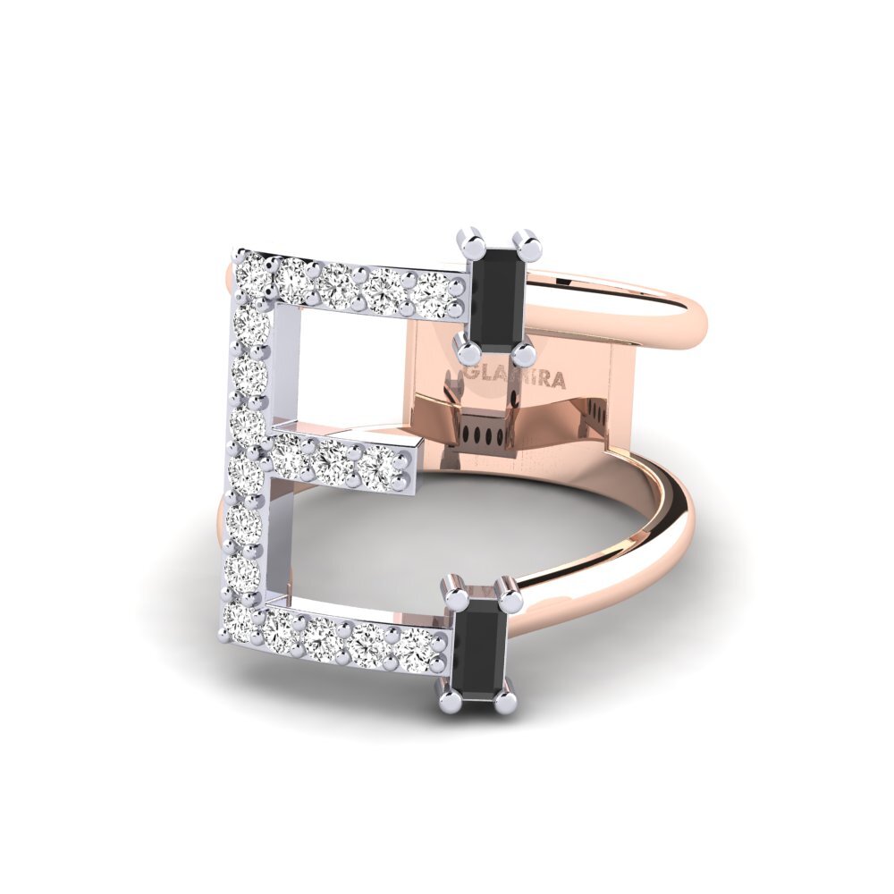 585 Rot & Weissgold Schwarzer Onyx SYLVIE Ringe Martox - E