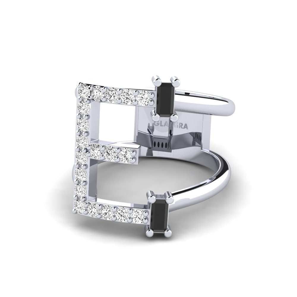 Palladium 950 Schwarzer Onyx SYLVIE Ringe Martox - E