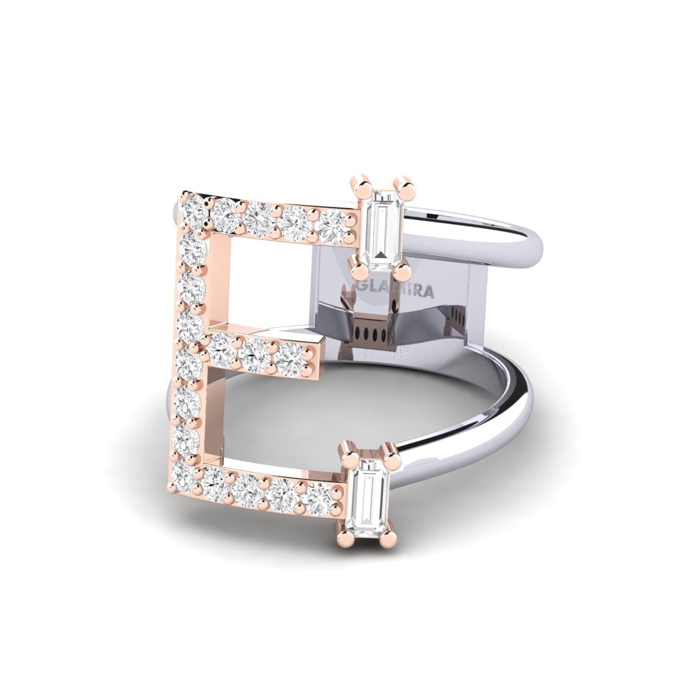 14k Oro Blanco & Rosa SYLVIE Anillo Martox - E