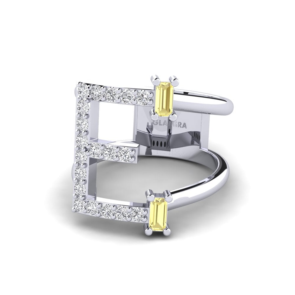 Palladium 950 Gelber Saphir SYLVIE Ringe Martox - E