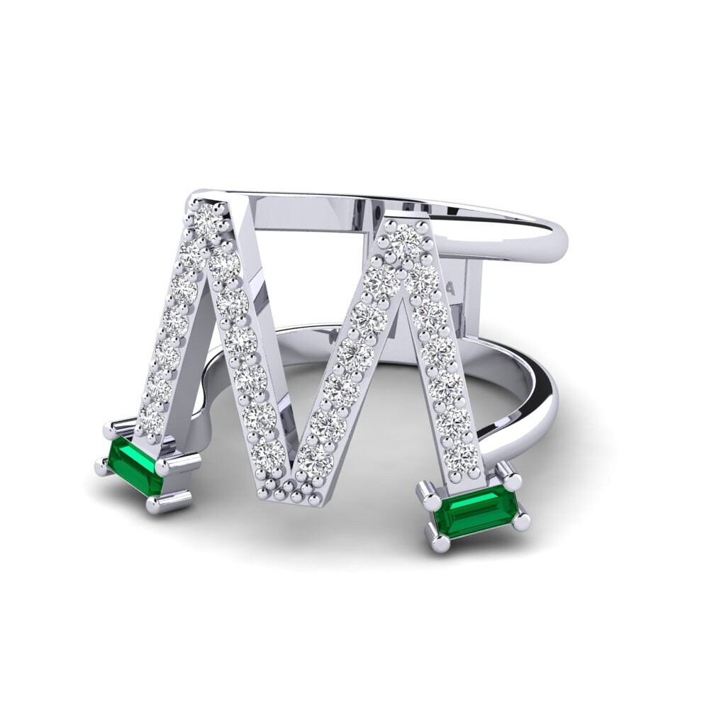 Palladium 950 Grüner Zirkonia SYLVIE Ringe Martox - M