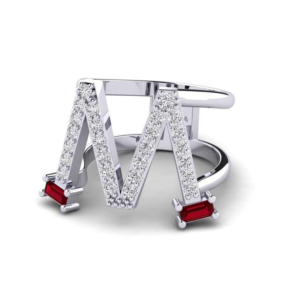 Palladium 950 Roter Zirkonia SYLVIE Ringe Martox - M