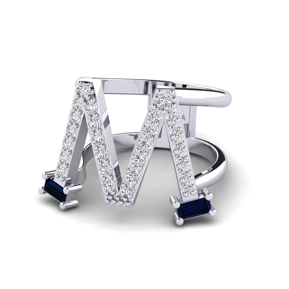 Palladium 950 Saphir SYLVIE Ringe Martox - M
