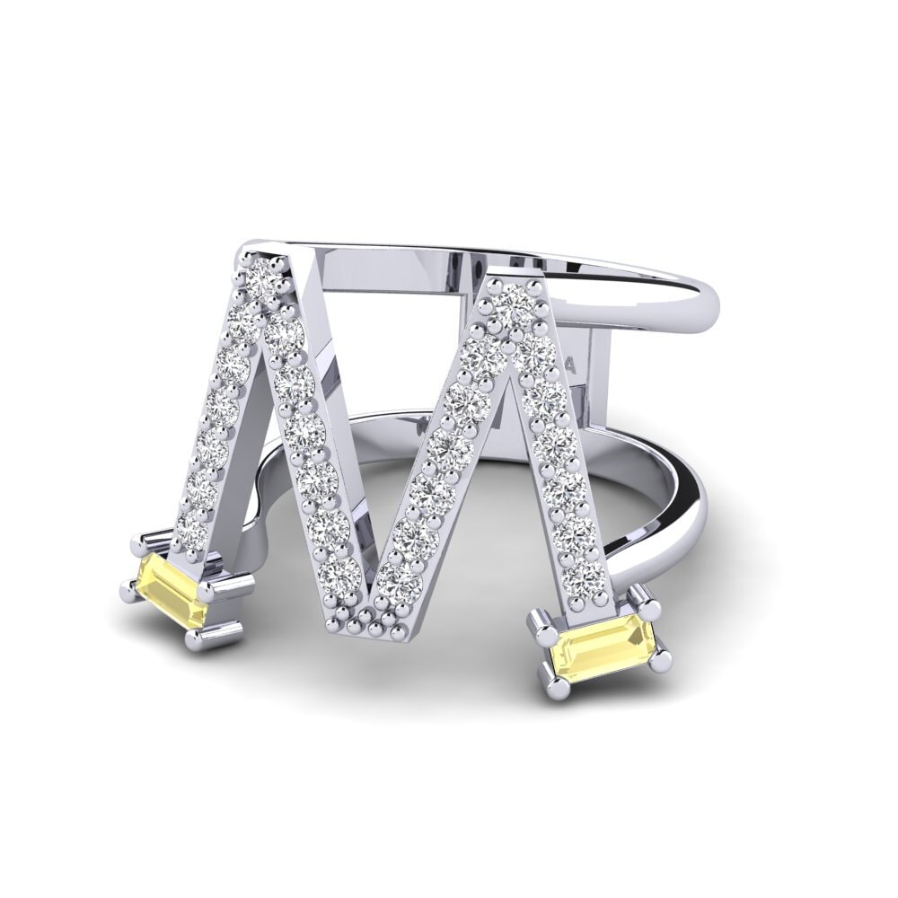 Palladium 950 Gelber Saphir SYLVIE Ringe Martox - M