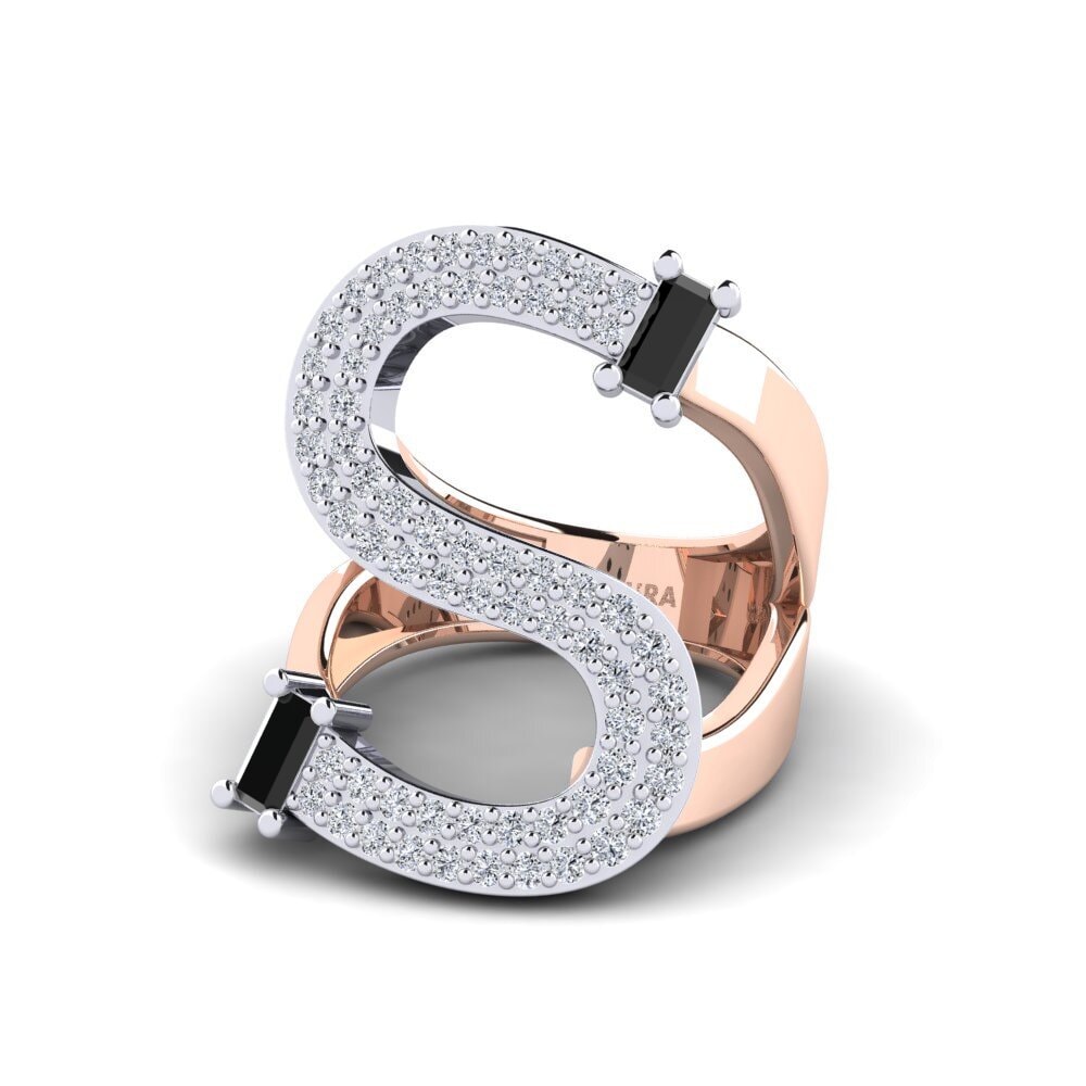 585 Rot & Weissgold Schwarzer Diamant SYLVIE Ringe Martox - S