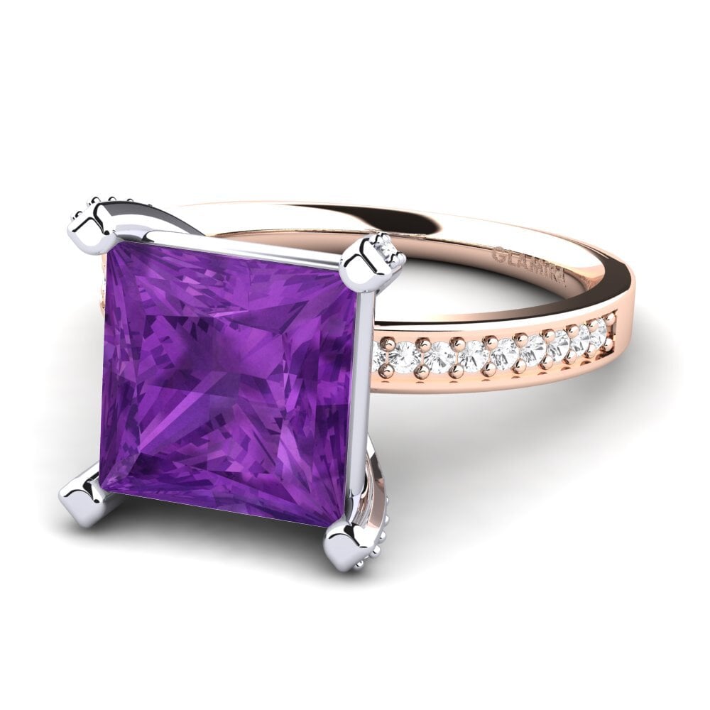 14k Rose & White Gold Amethyst Ring Martoya
