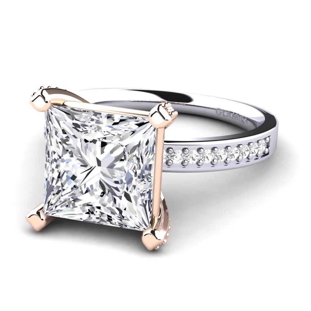 18k Oro Blanco & Rosa Anillo Martoya