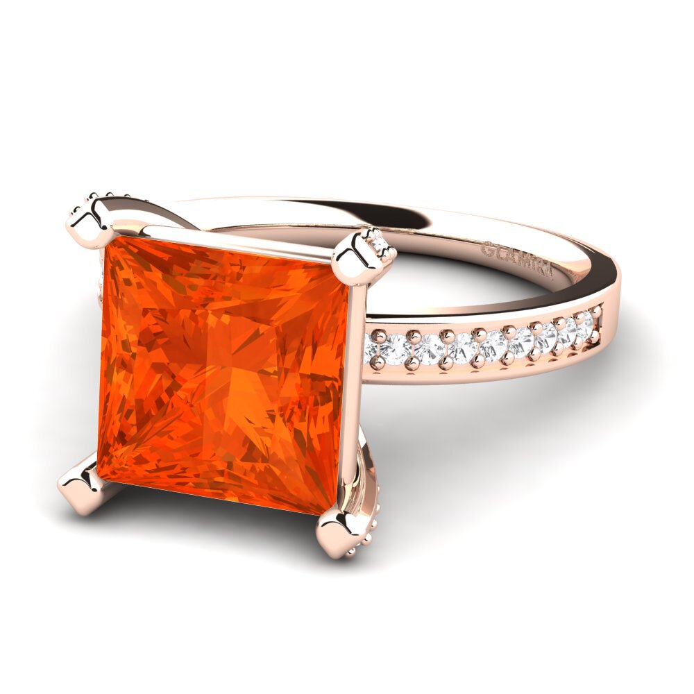 9k Rose Gold Fire-Opal Ring Martoya