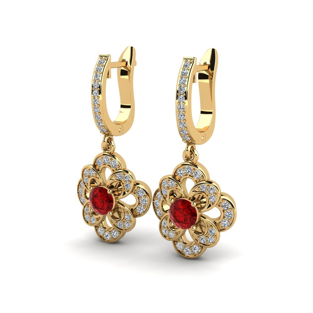 Ruby (Lab Created) Women's Earring Marusya