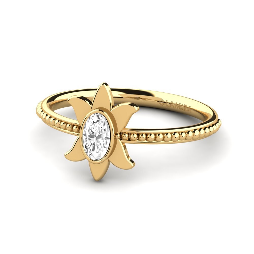 Zafiro blanco Anillo de compromiso Marvelia