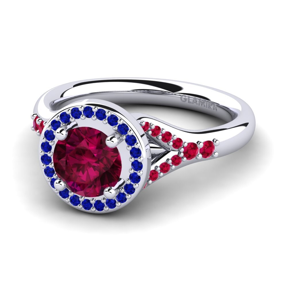 Rhodolite Garnet Engagement Ring Marvina