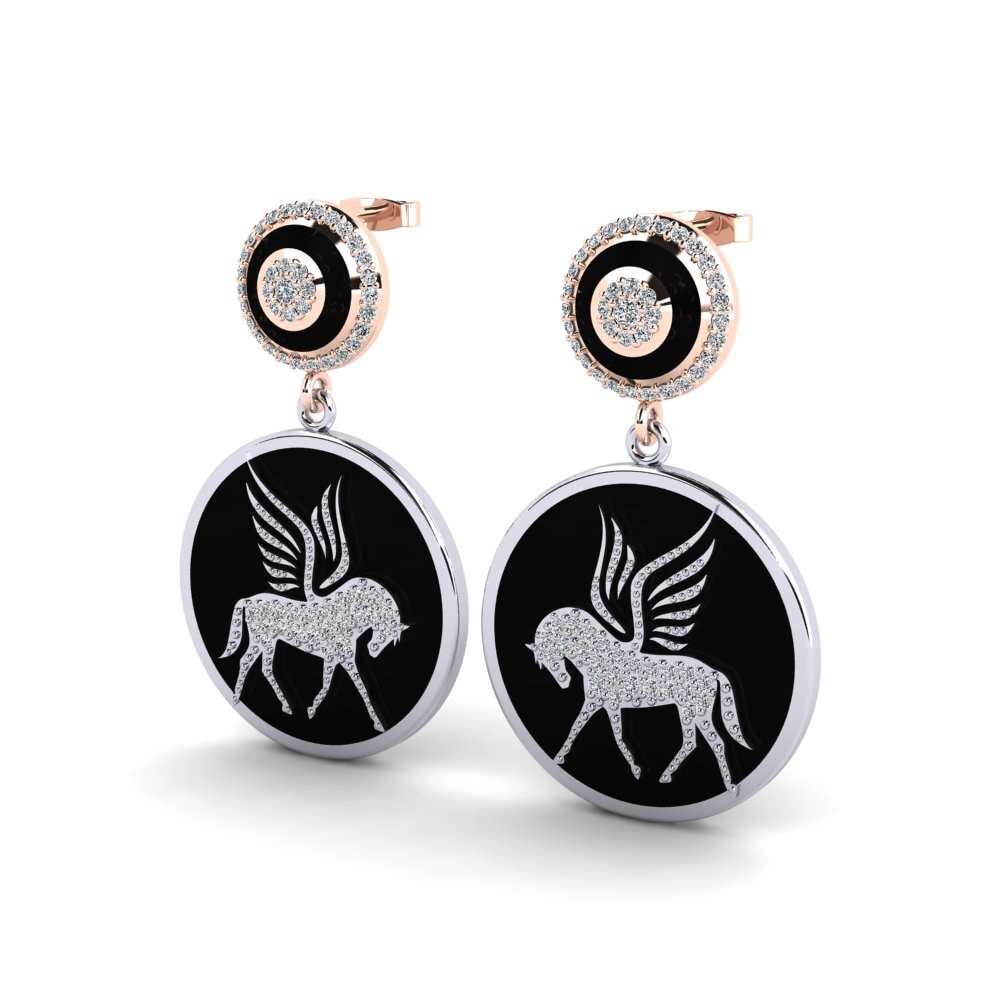 14k White & Rose Gold Women's Earring Maryann