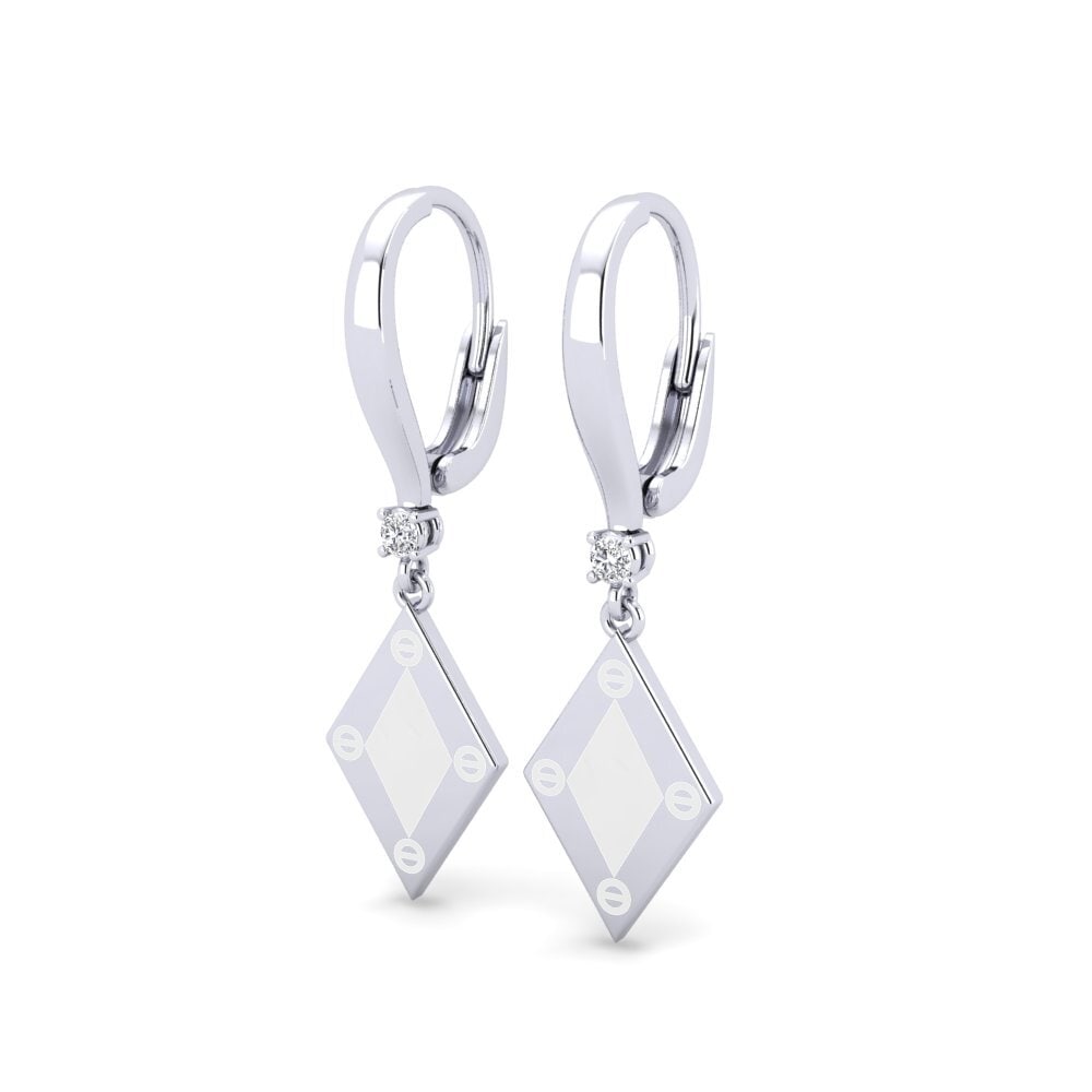 950 Palladium Damen ohrring Maryrosepte