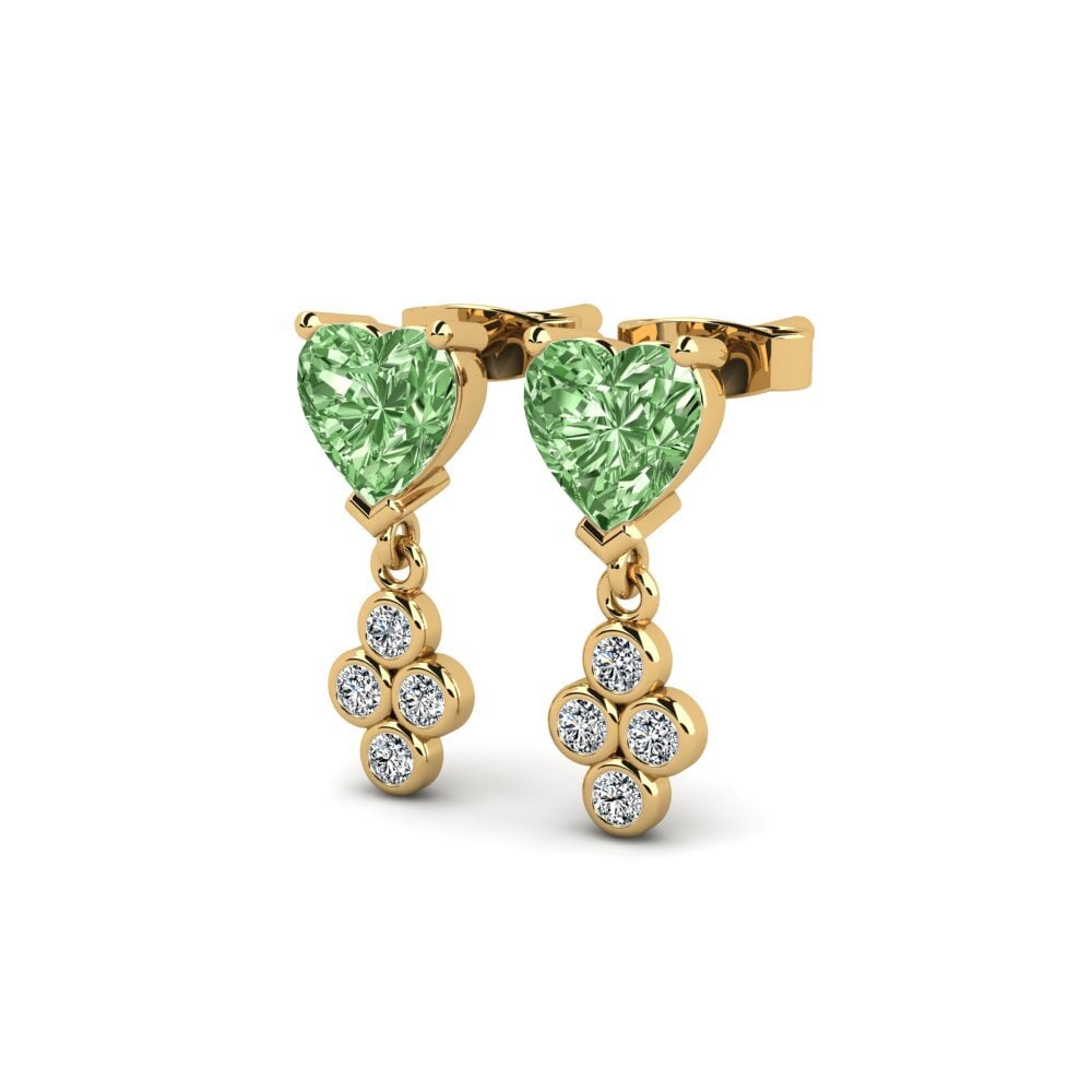 Heart Green Diamond Women's Earring Marziv