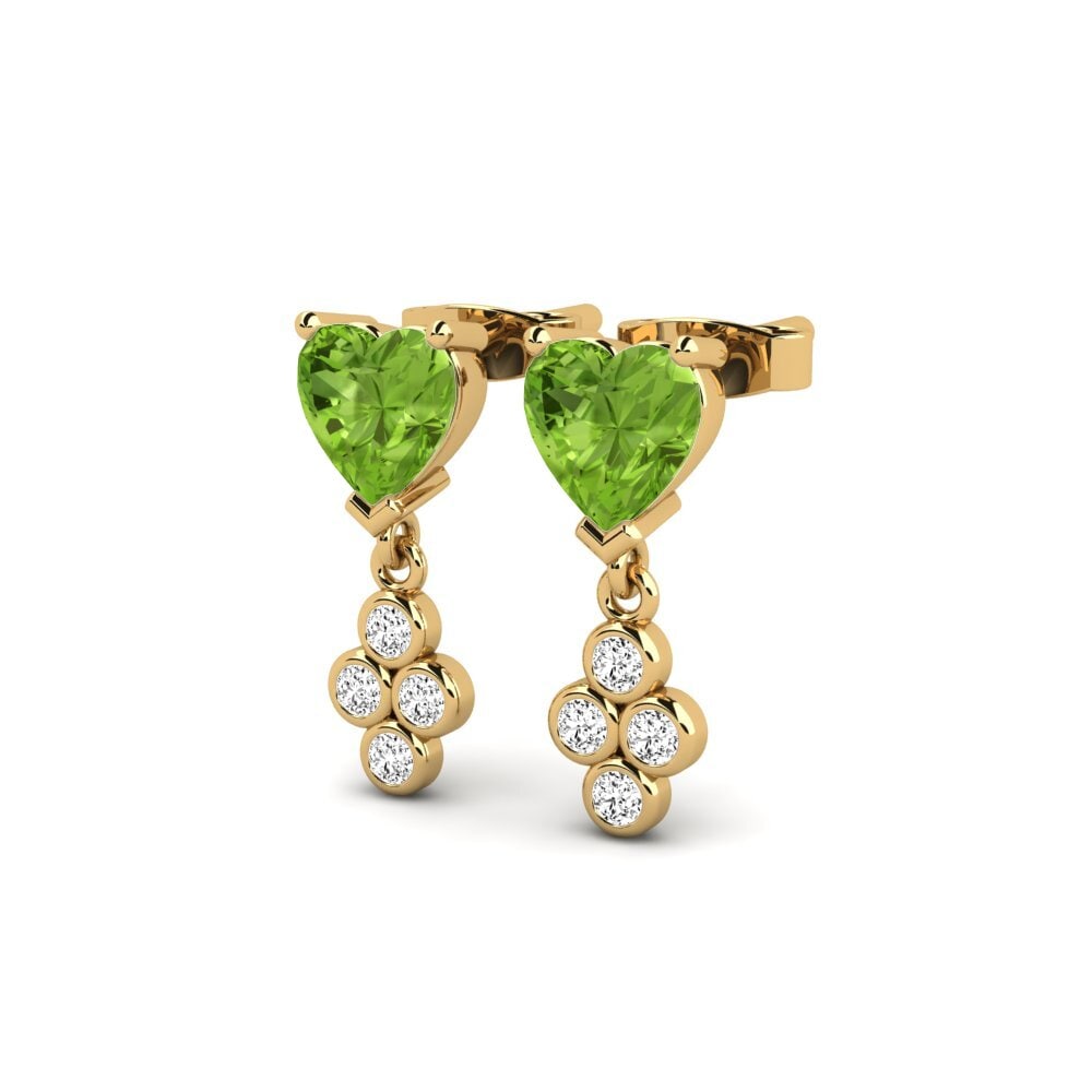 Corazón Peridoto Pendiente de mujer Marziv