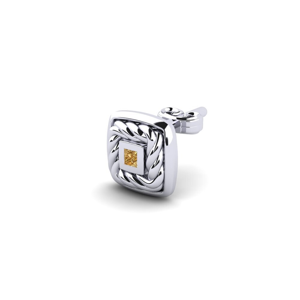 925 stříbro Hnědý diamant Pánské náušnice Mashid