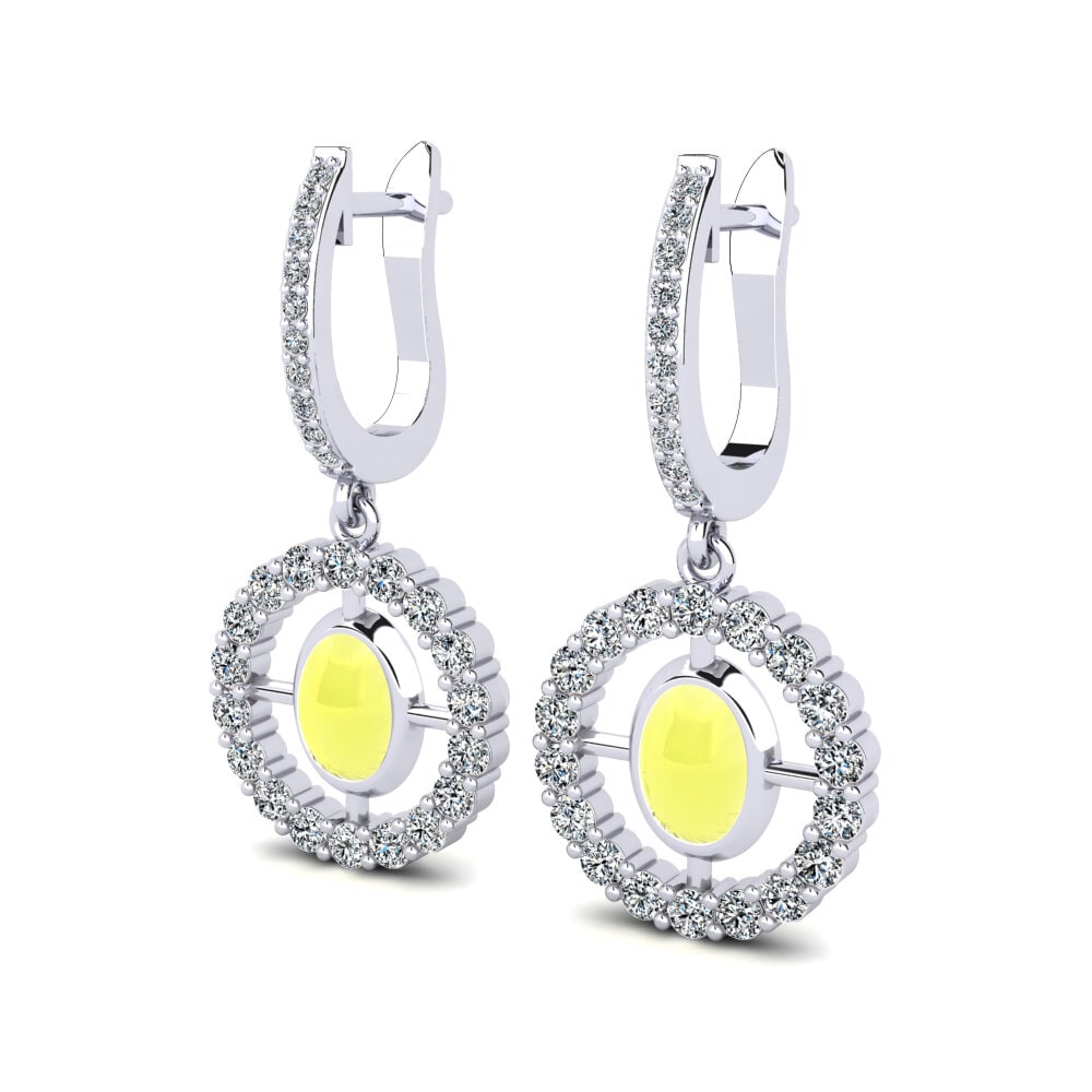 Cabochon Oval Cabochon Lemon Topaz Women's Earring Masika