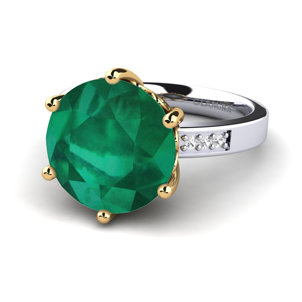 14k Oro Blanco / Amarillo Anillo Massima