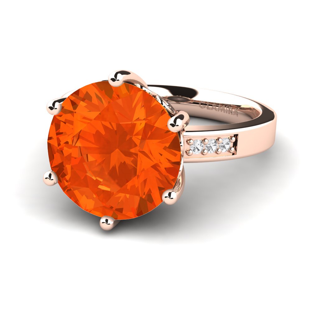 9k Rose Gold Fire-Opal Ring Massima