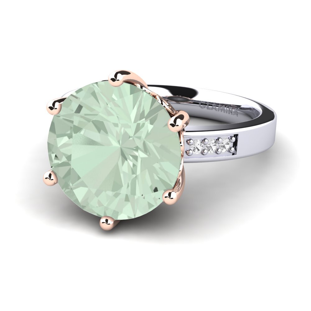 18k Oro Blanco & Rosa Anillo Massima