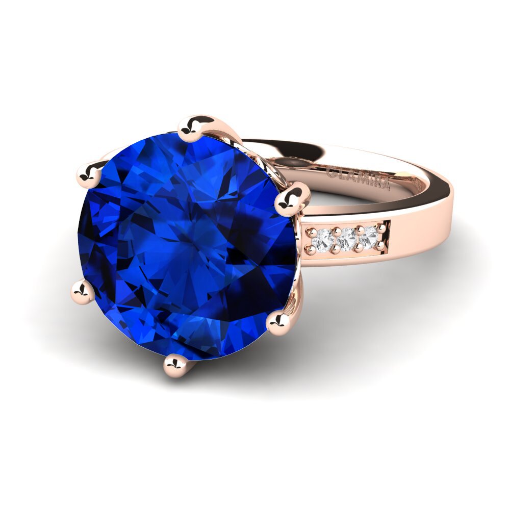 9k Rose Gold Sapphire (Lab Created) Ring Massima