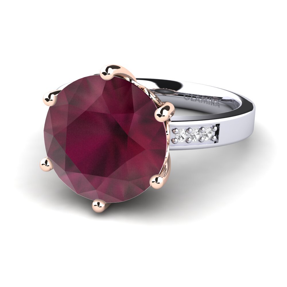 14k White & Rose Gold Ruby Ring Massima