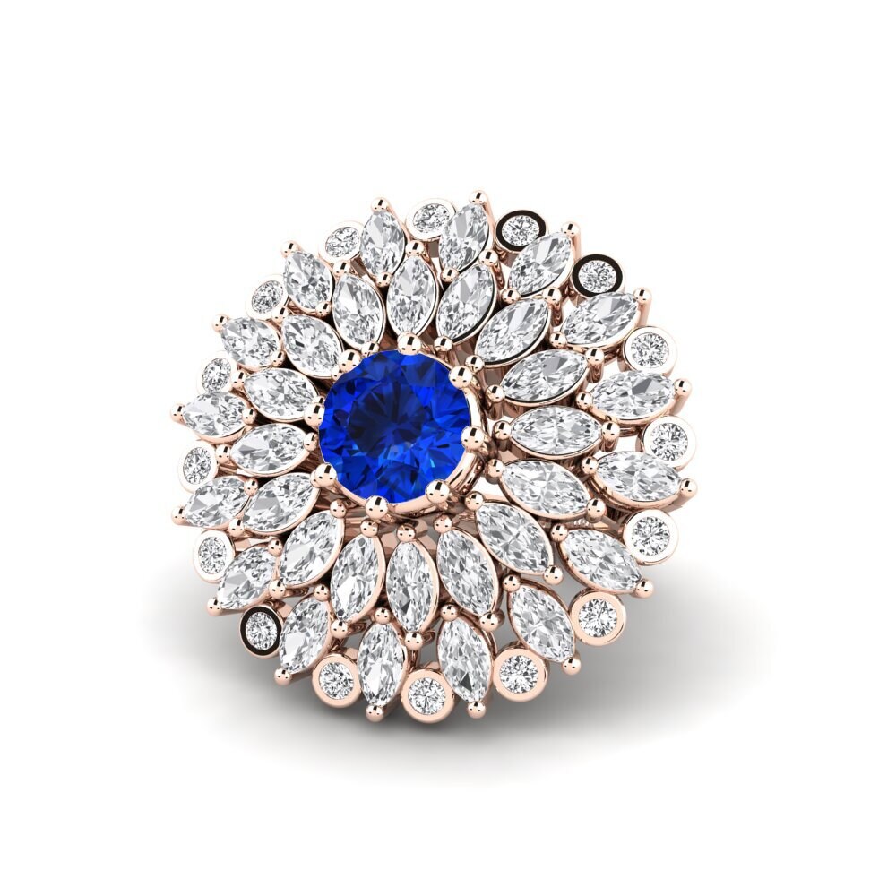 9k Rose Gold Sapphire (Lab Created) Ring Masumi