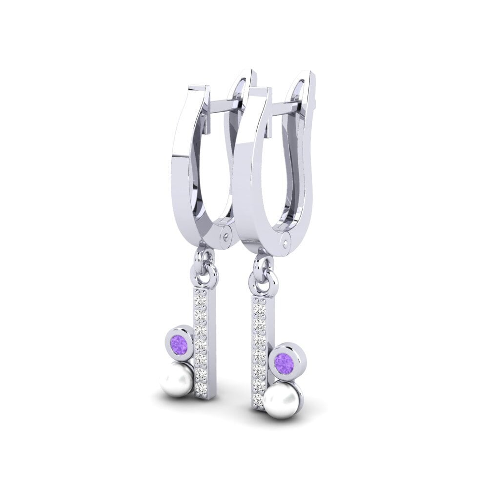 Weißgold 750 Amethyst Damen ohrring Matamis
