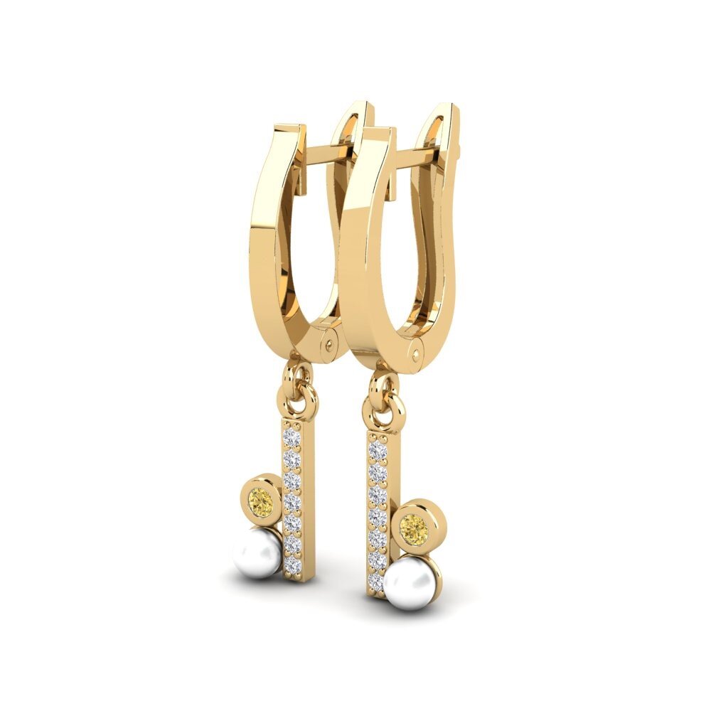 Diamante Amarillo Pendiente de mujer Matamis