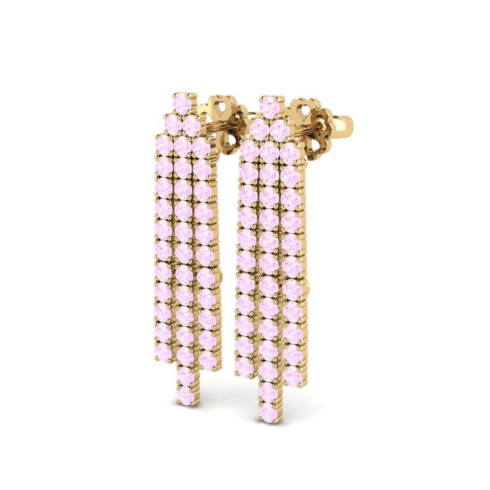 Saphir Rose SYLVIE Boucles D'oreilles Matchless