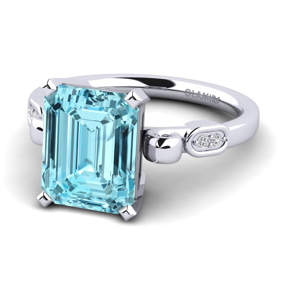 Blue Zircon Engagement Ring Mathina