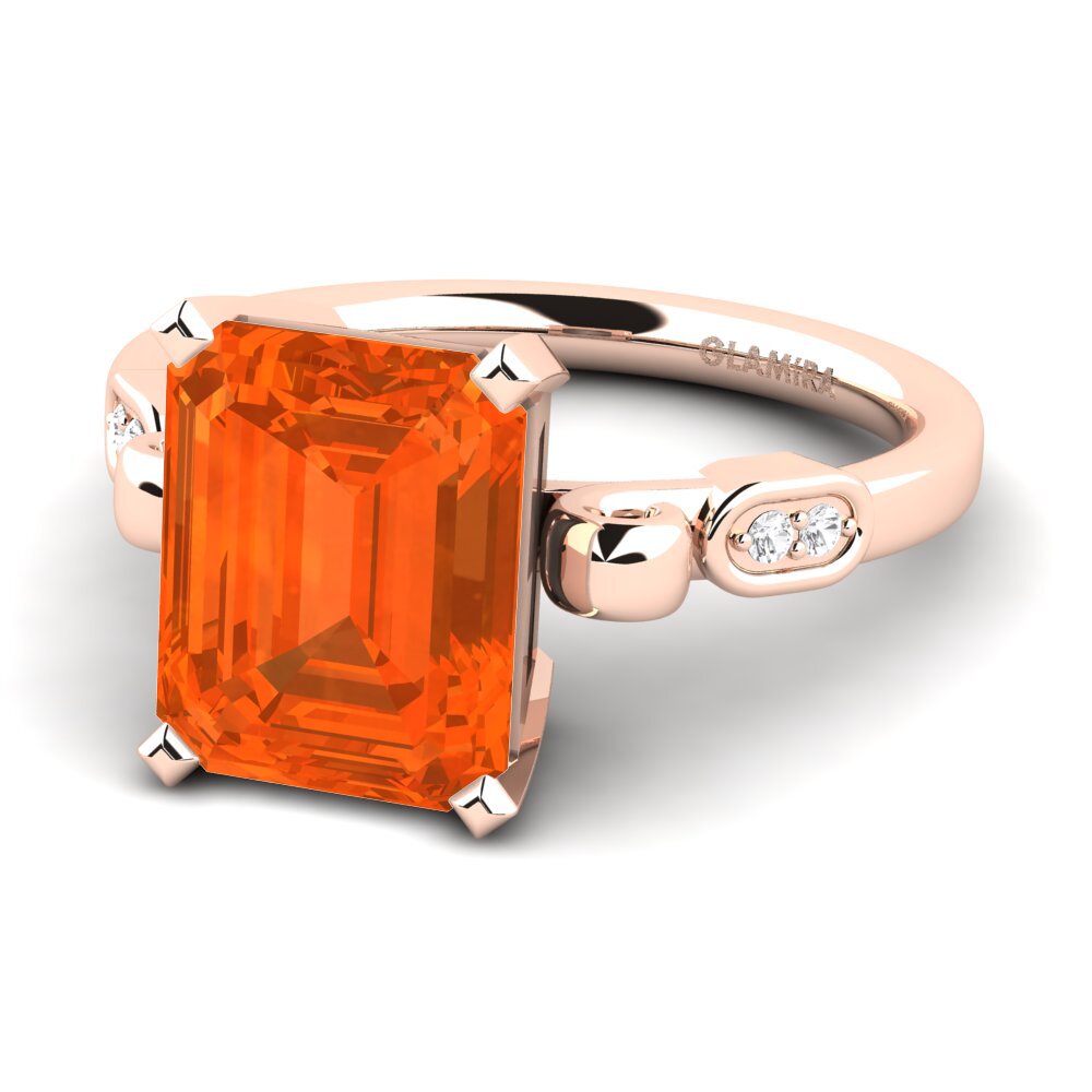 9k Rose Gold Fire-Opal Engagement Ring Mathina
