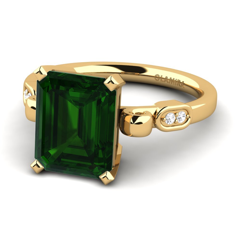 18k Oro Amarillo Anillo de compromiso Mathina
