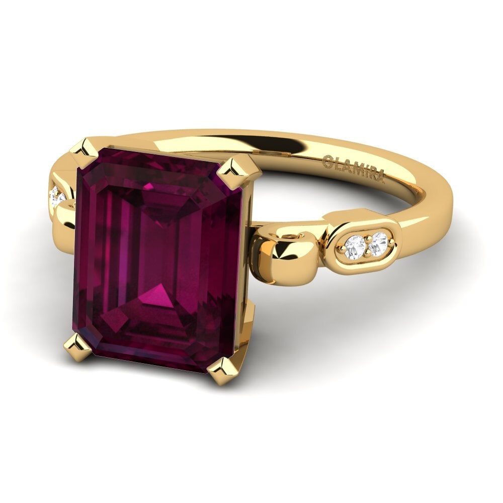 14k Oro Amarillo Anillo de compromiso Mathina