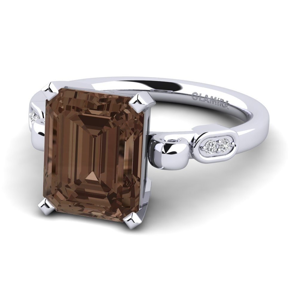 Smoky Quartz Engagement Ring Mathina