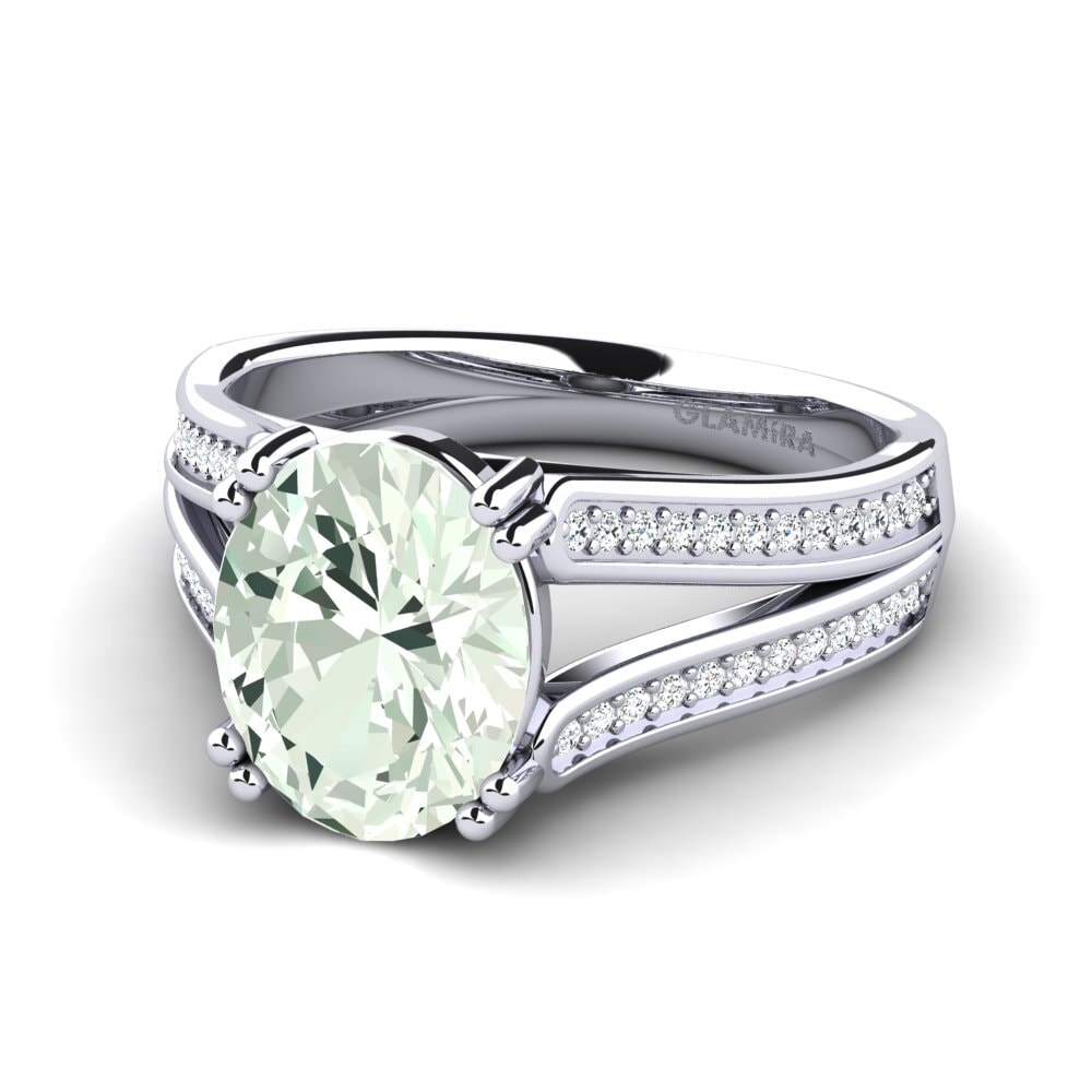 Green Amethyst Engagement Ring Matteya