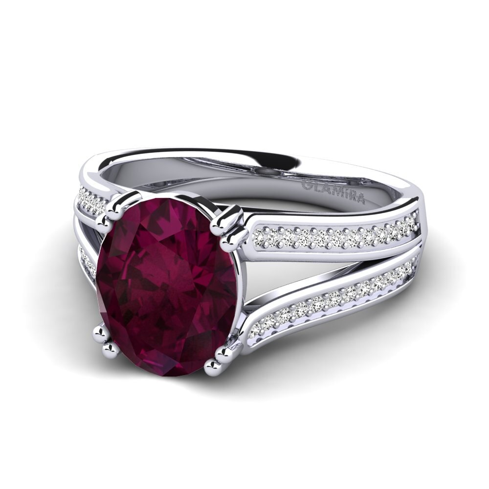 Đá Rhodolite Nhẫn đính hôn Matteya