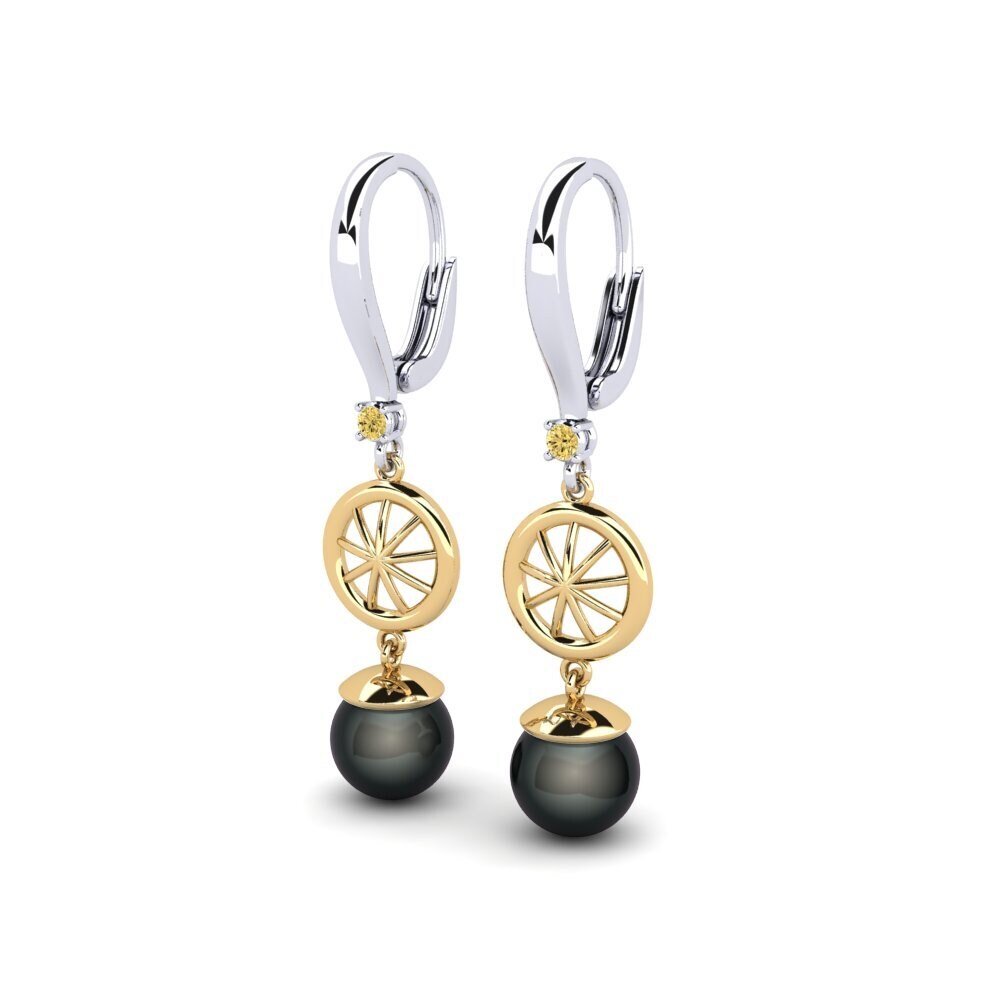 18ct White & Yellow Gold Yellow Diamond Women's Earring Maturiyej