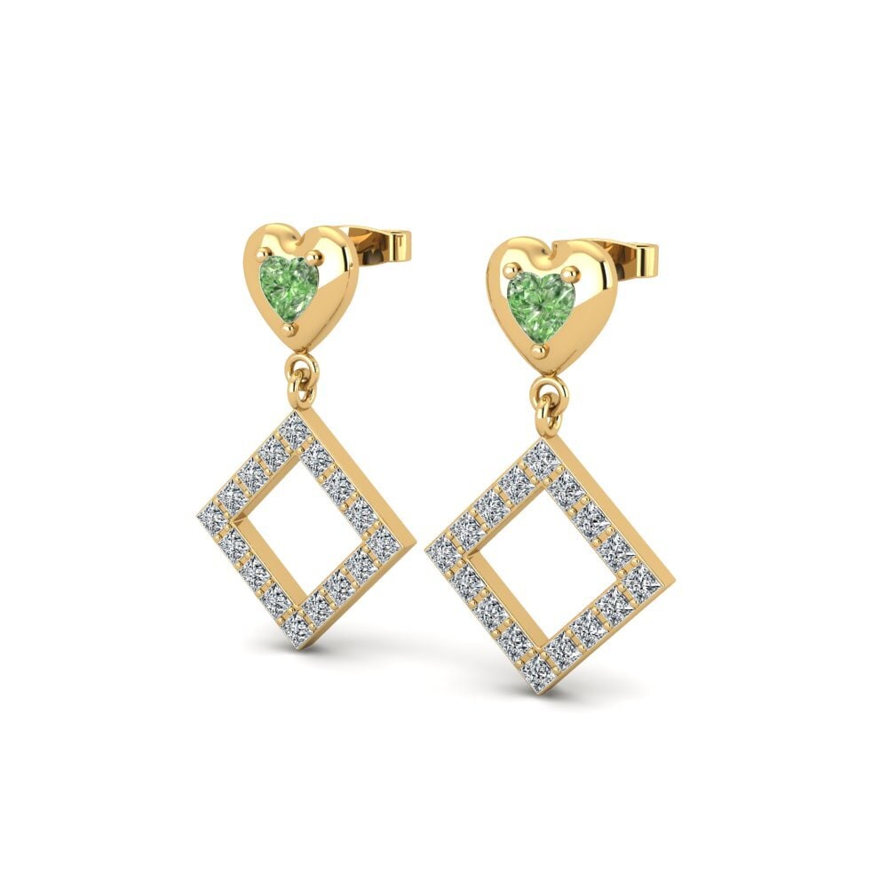 Heart Green Diamond Women's Earring Matxin