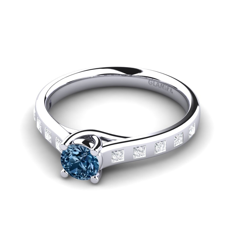 Blue Diamond Engagement Ring Mauricette