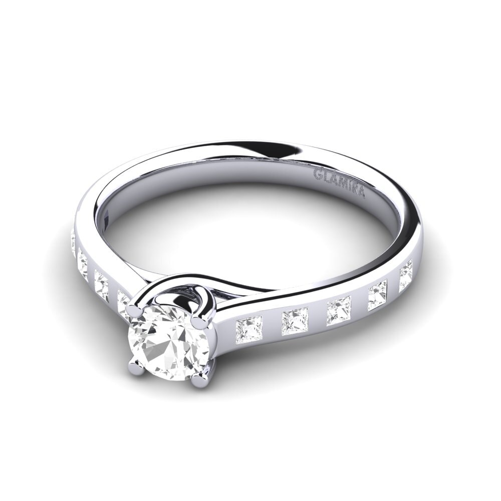 Zafiro blanco Anillo de compromiso Mauricette