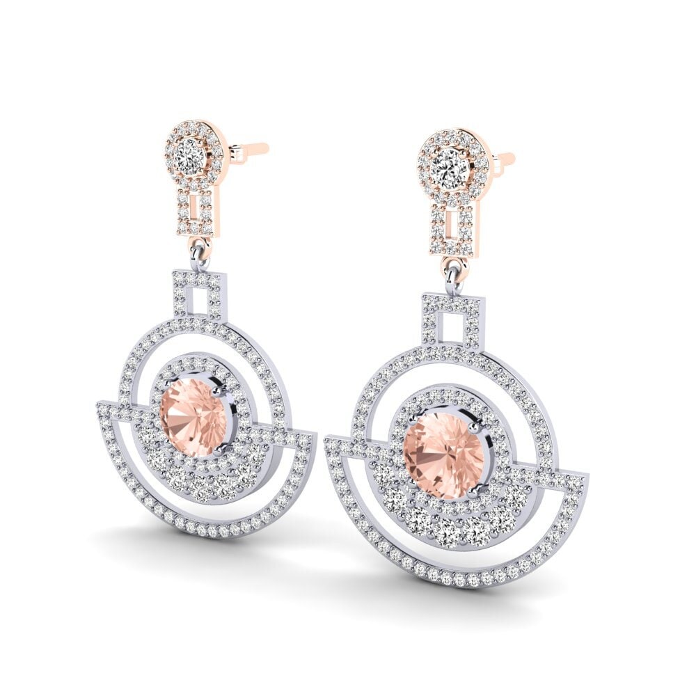 14ct White & Rose Gold Morganite Women's Earring Maurine