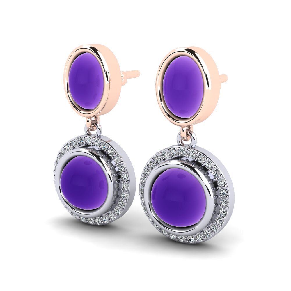 Vàng Trắng-Đỏ 14K Kết Hợp Bông tai nữ Maurita
