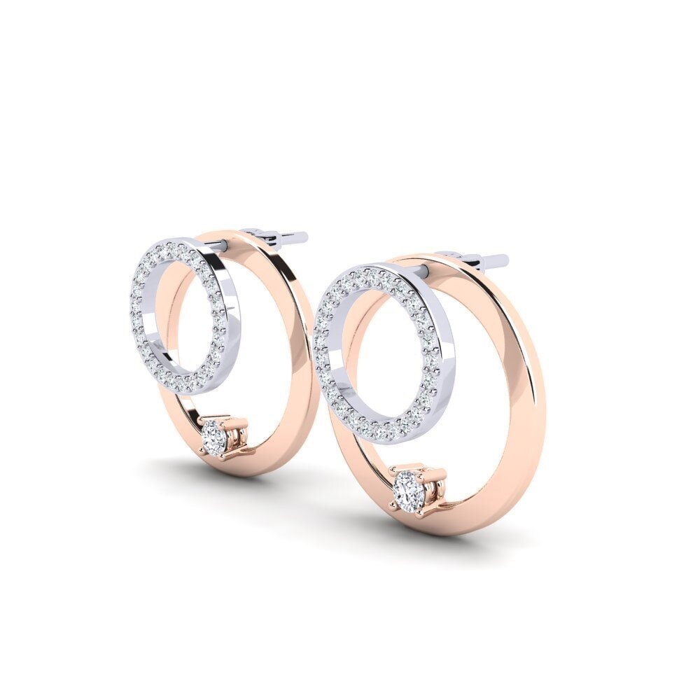 9k Oro Rosa & Blanco Pendiente de mujer Mayuri