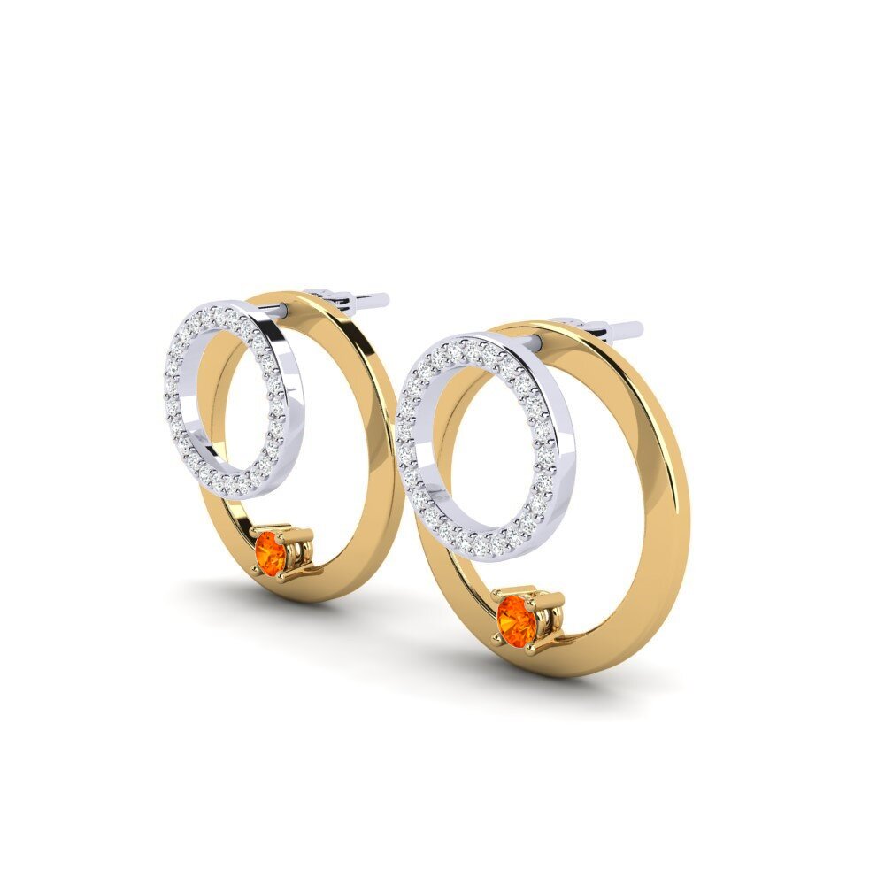 Orangefarbener Saphir Damen ohrring Mayuri