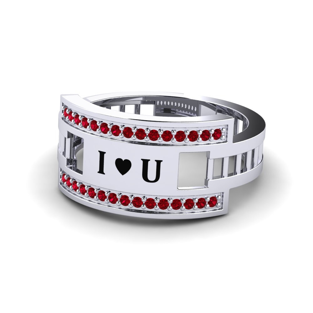 Palladium 950 Roter Zirkonia Ringe Mazie