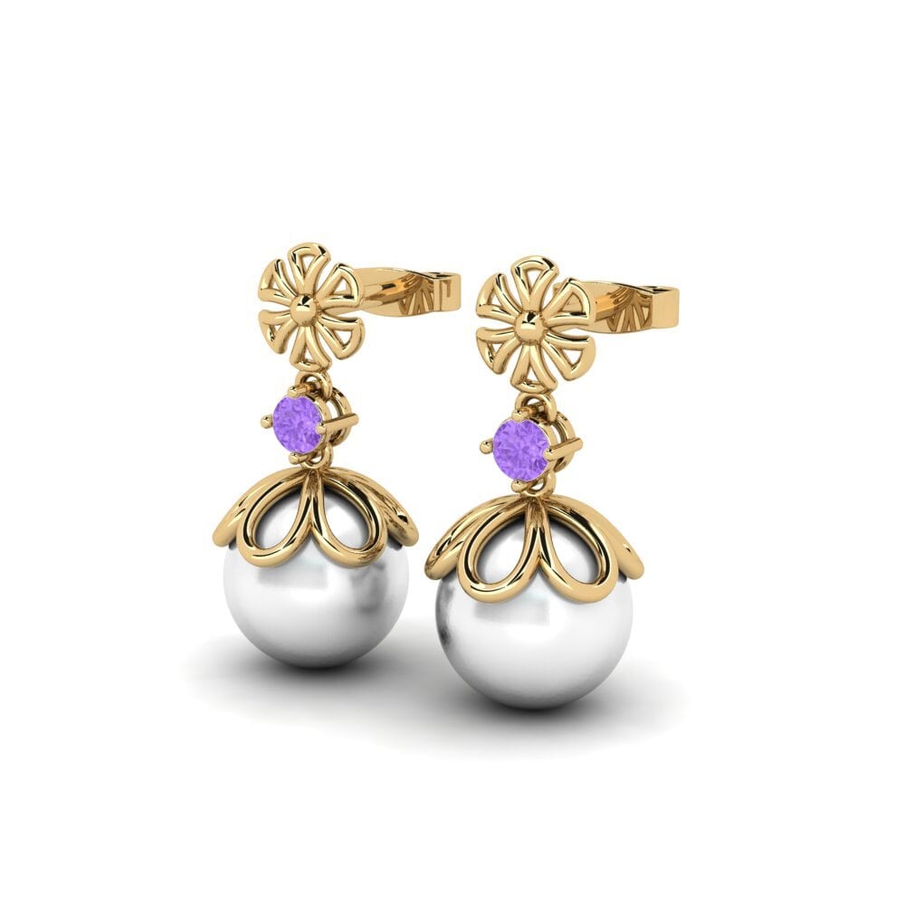 Améthyste Boucle d'oreille femme Mearlisaj