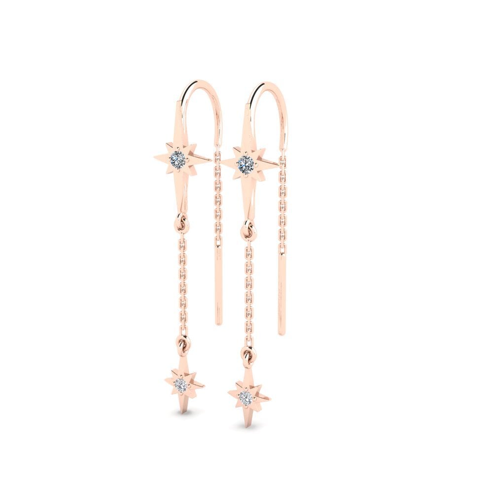 14ct Rose Gold Zirconia Women's Earring Megrez
