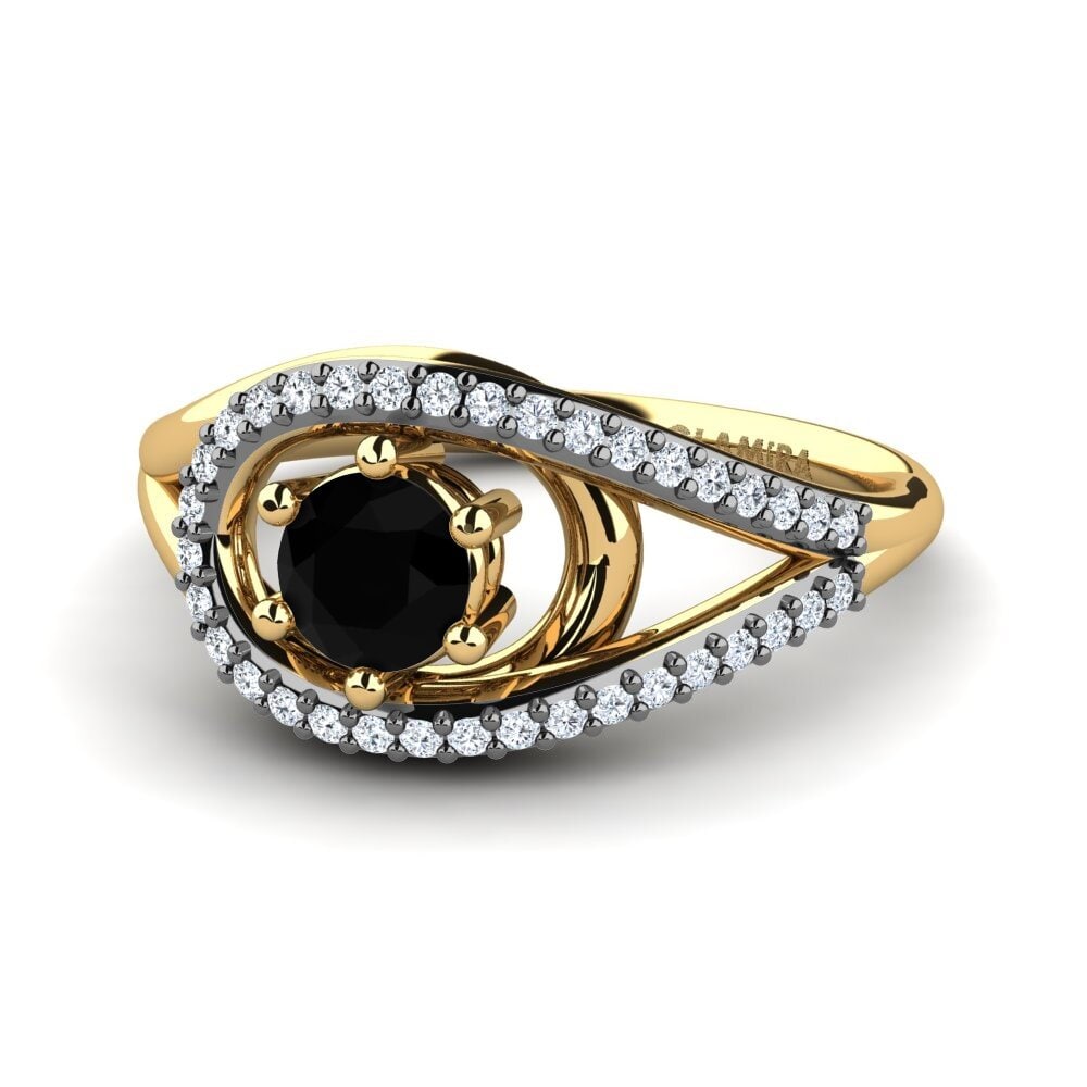Black Diamond Engagement Ring Mei