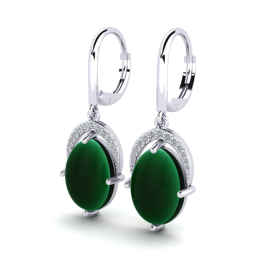 Đá Cabochon Ngọc Lục Bảo Bông tai nữ Meklorka